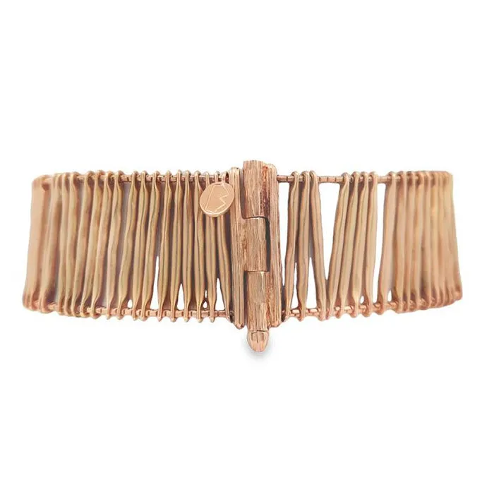 Estate Horizontal Fancy Bar Bracelet in 18K Yellow Gold