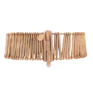 Estate Horizontal Fancy Bar Bracelet in 18K Yellow Gold