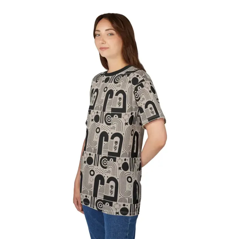 Exciting Monochrome Abstract Tee with Premium Fabric