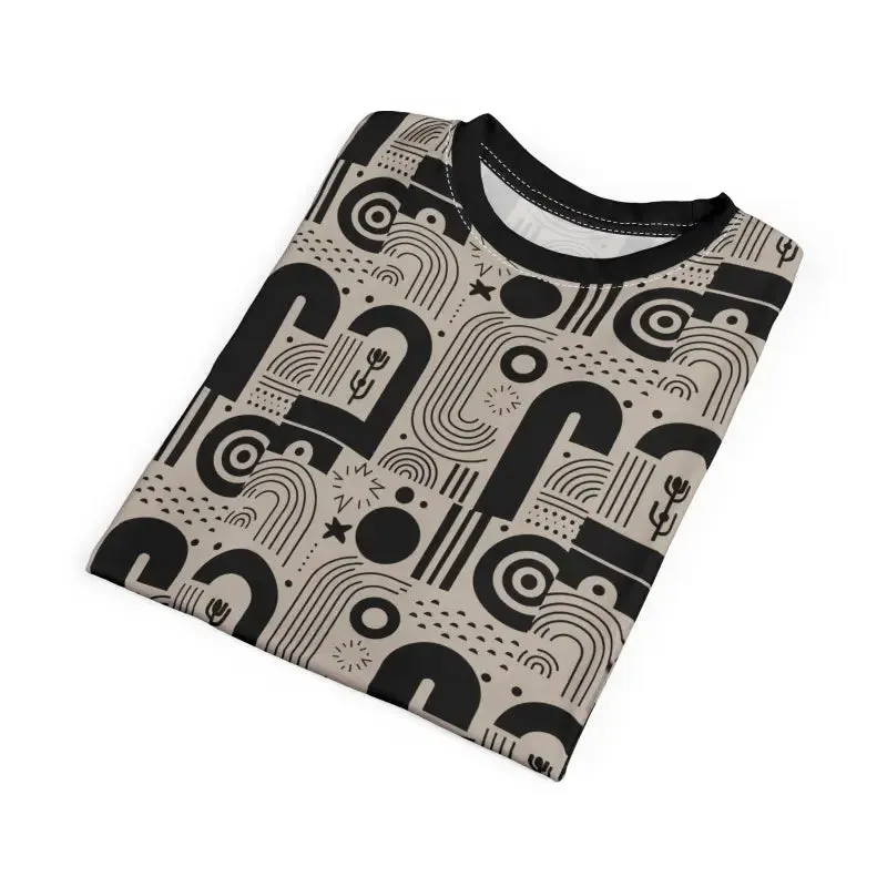 Exciting Monochrome Abstract Tee with Premium Fabric