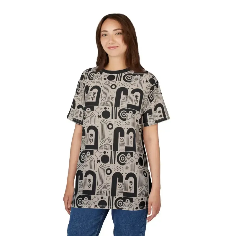 Exciting Monochrome Abstract Tee with Premium Fabric