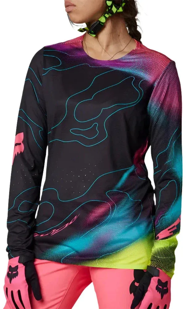Fox WOMENS FLEXAIR LS JERSEY LUNAR - Black/Pink