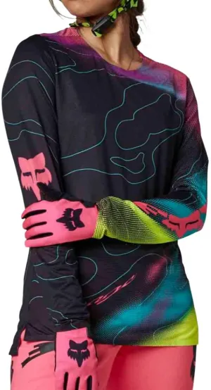 Fox WOMENS FLEXAIR LS JERSEY LUNAR - Black/Pink