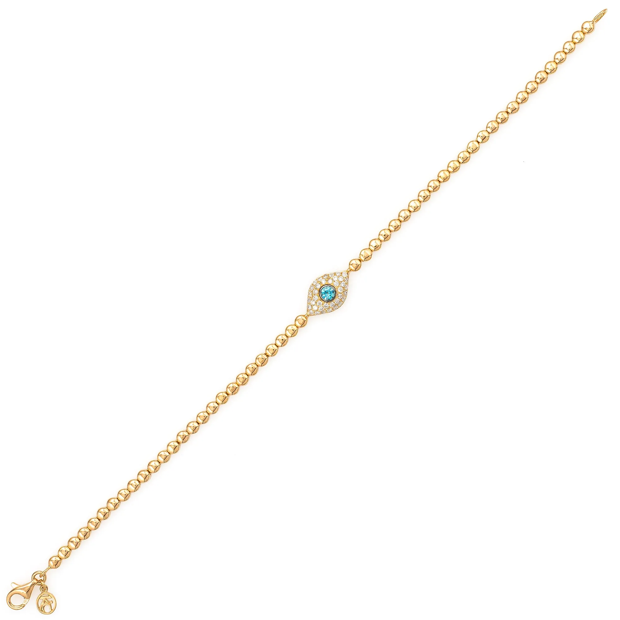 Full Diamond Evil Eye with Studded Chain