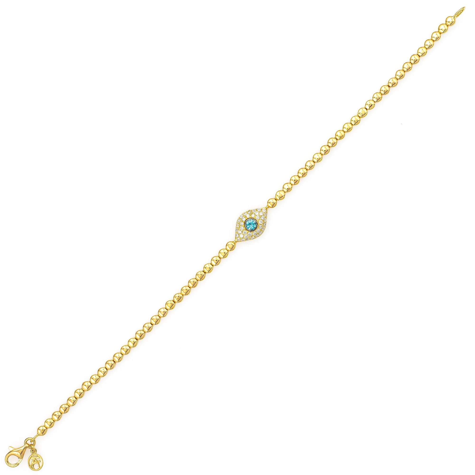 Full Diamond Evil Eye with Studded Chain