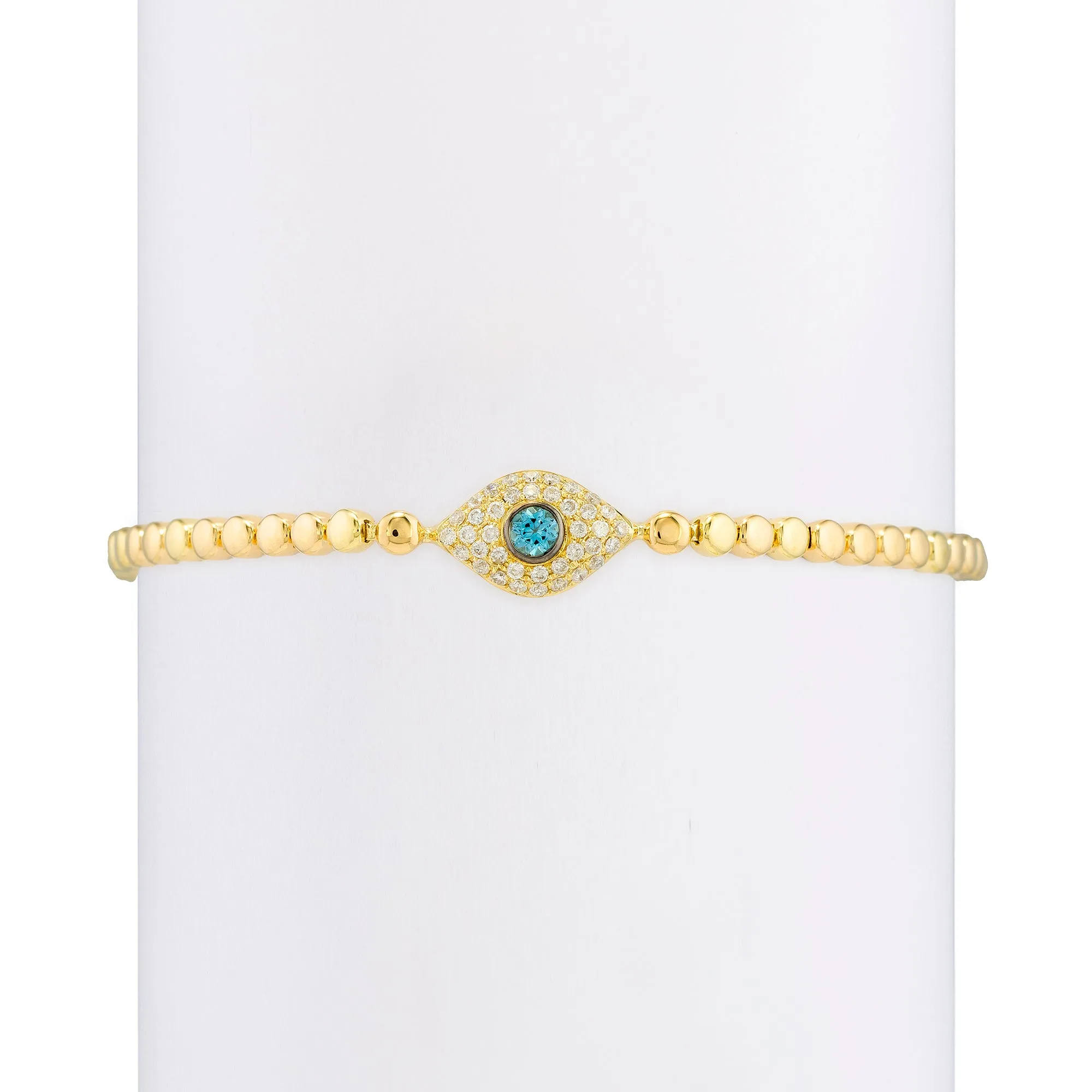 Full Diamond Evil Eye with Studded Chain