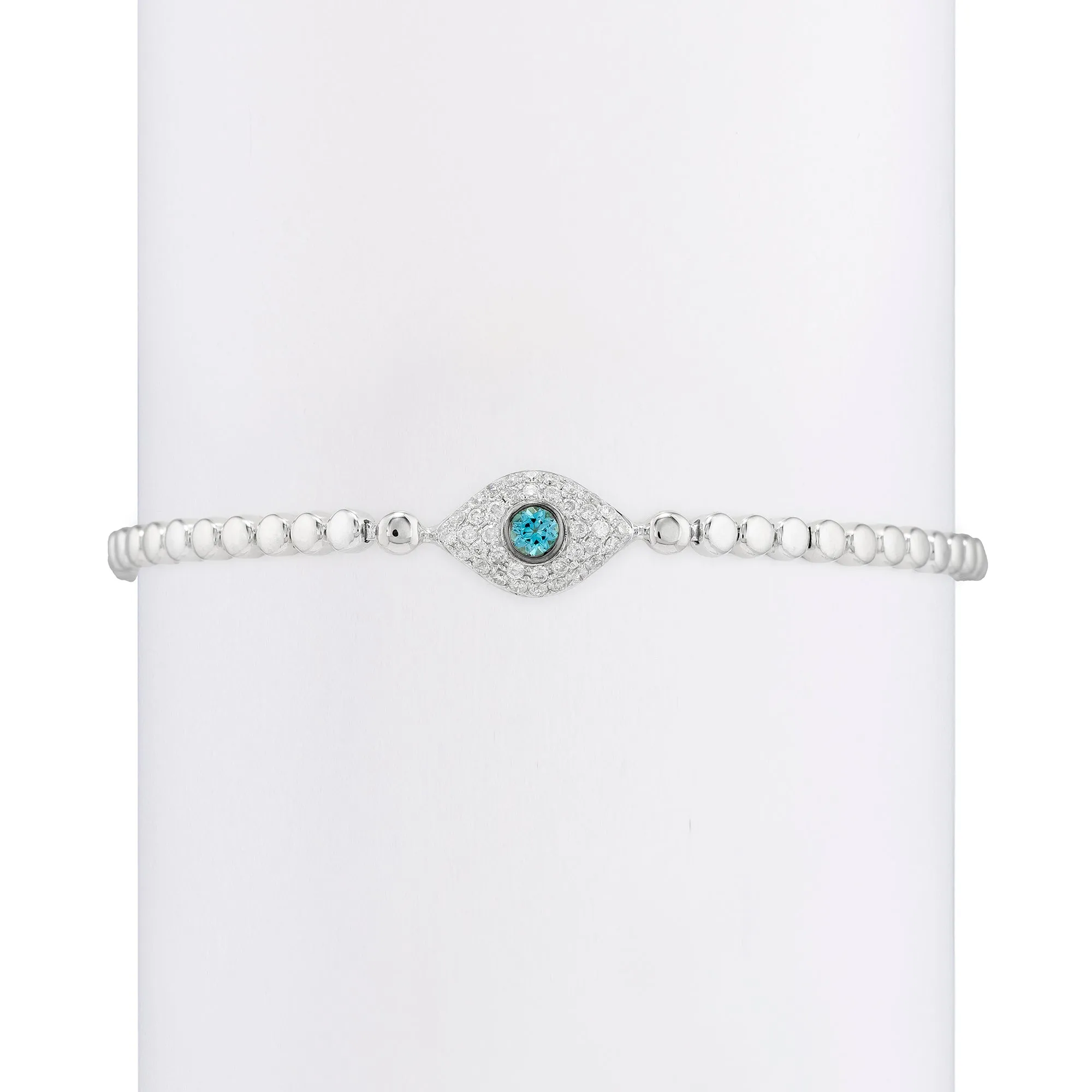 Full Diamond Evil Eye with Studded Chain