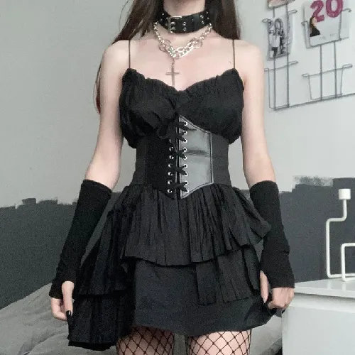 Funki Buys | Belts | Women's Goth Under Bust Cincher Belt