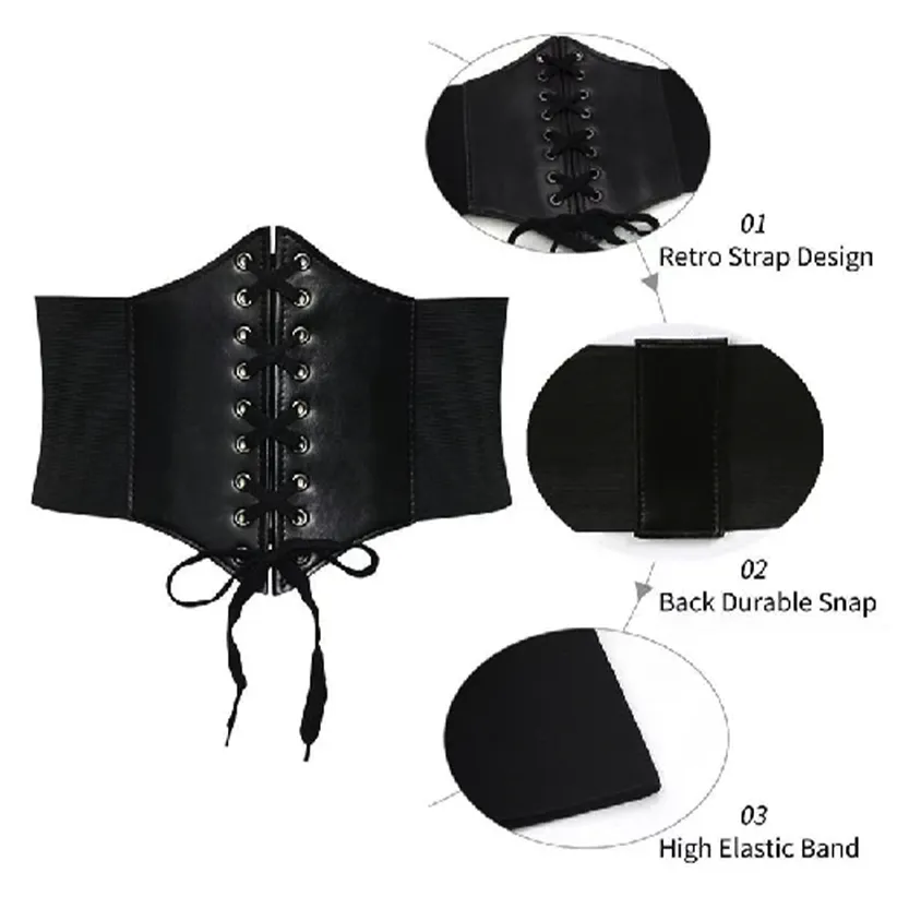 Funki Buys | Belts | Women's Goth Under Bust Cincher Belt