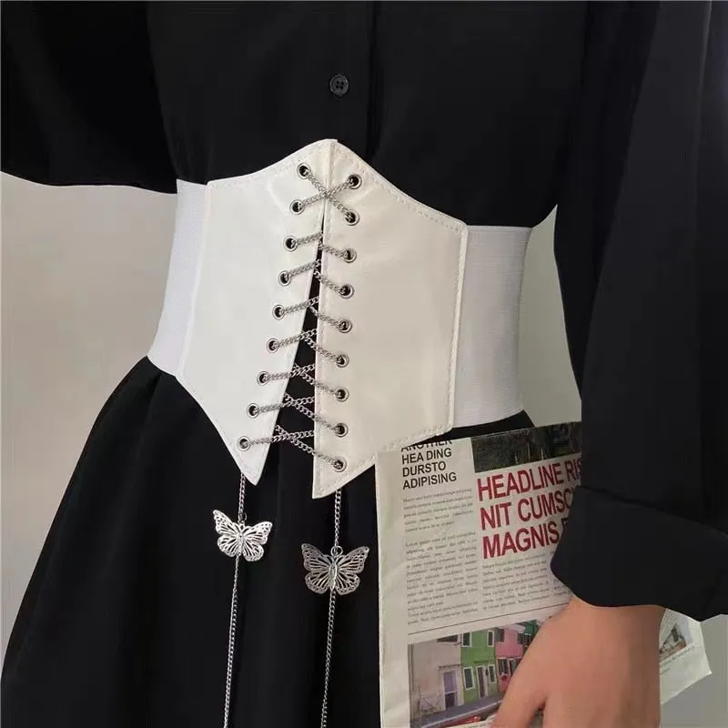 Funki Buys | Belts | Women's Goth Under Bust Cincher Belt