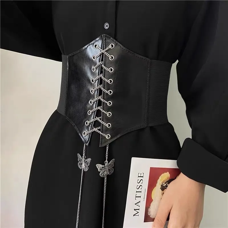 Funki Buys | Belts | Women's Goth Under Bust Cincher Belt