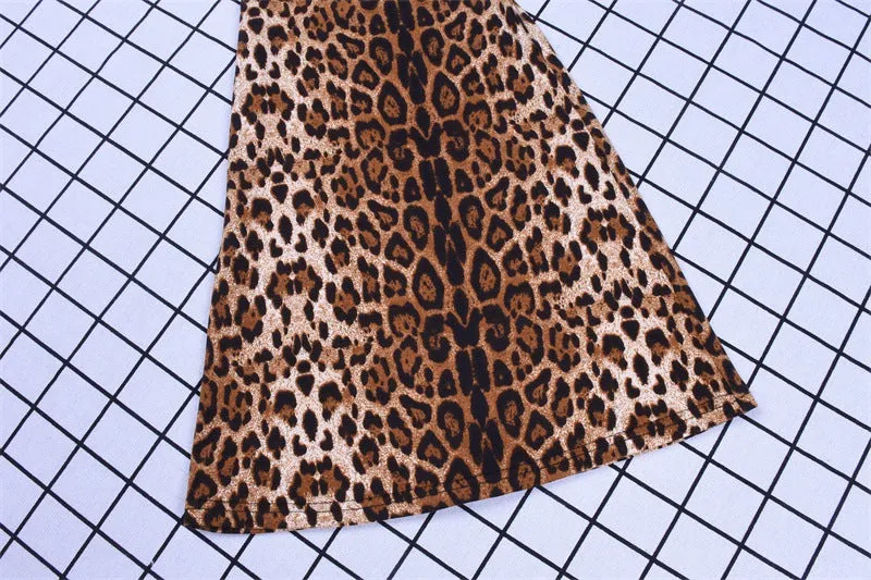 Funki Buys | Pants | Women's Leopard Print Stretch Flared Pants