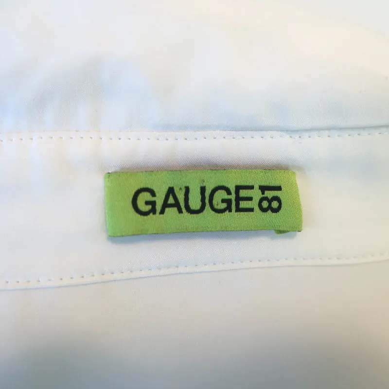 GAUGE81 Plunge Twist-Front Midi Dress White Size Small Long Sleeve Shirtdress