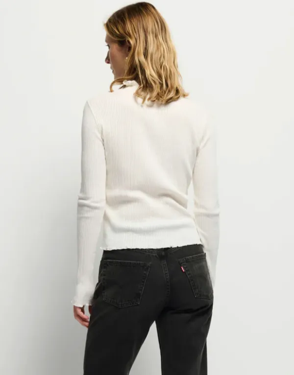 Gizelle LS Sleeve Top Porcelain