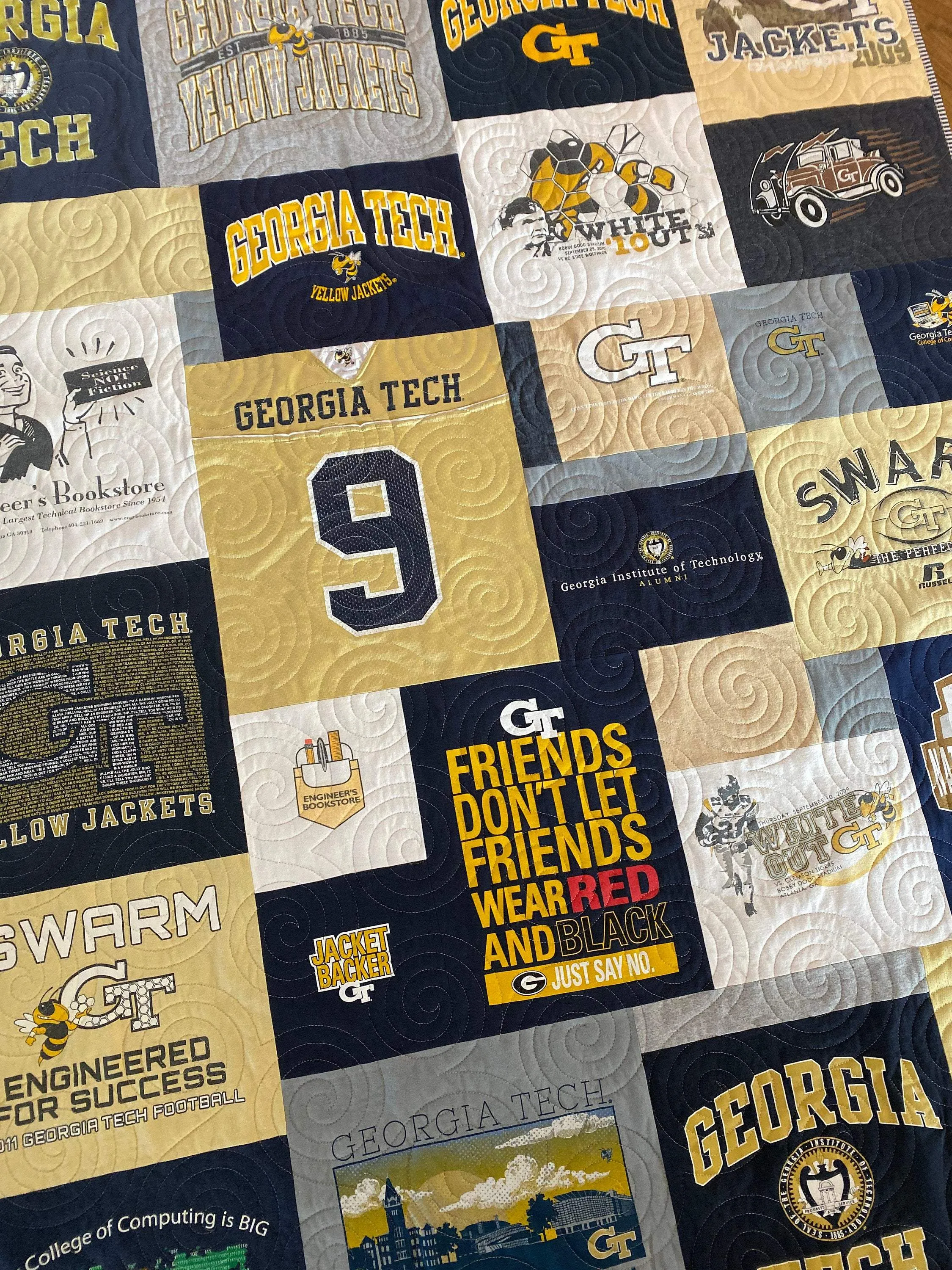 Graduation T-Shirt Quilt, DEPOSIT for Handmade Blanket Sports Jersey College School Memory Gift Custom Keepsake Throw High School University