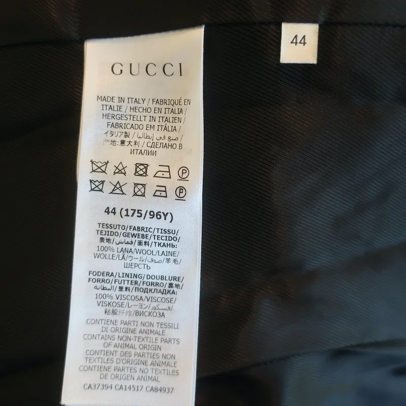 Gucci Belted Jacket Black Wool Crepe Size 44