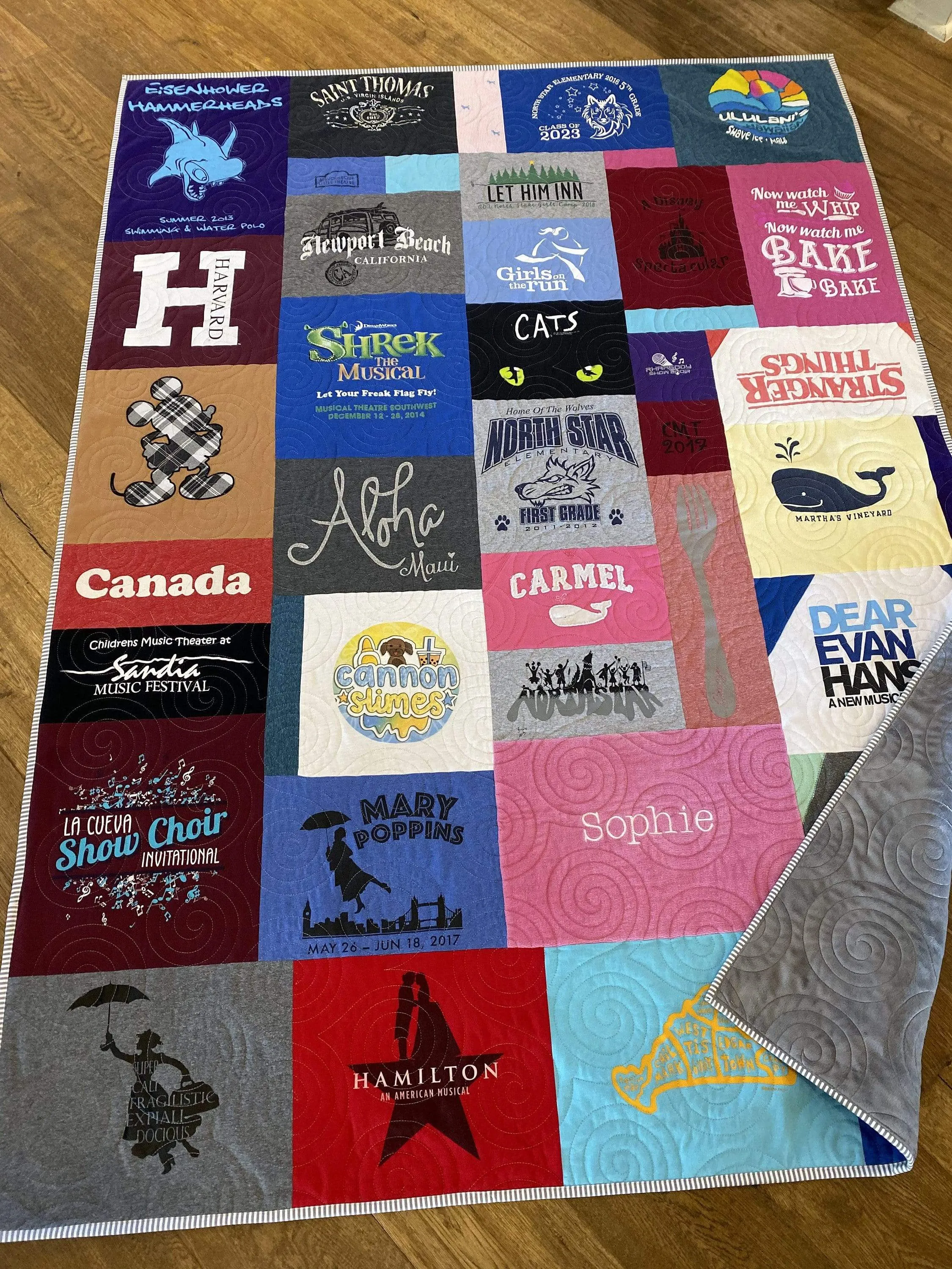 Handmade T-Shirt Quilt Deposit Custom Memory Quilt Personalized Clothing Quilt TShirt Blanket Graduation Gift High School University College