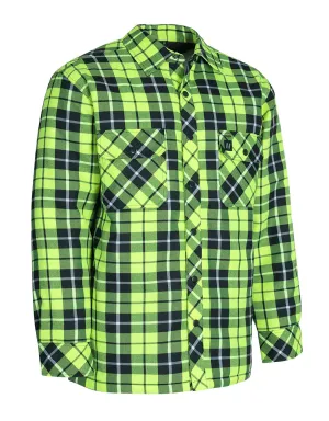 Hi Vis Tartan Plaid Quilt-Lined Flannel Shirt Jacket