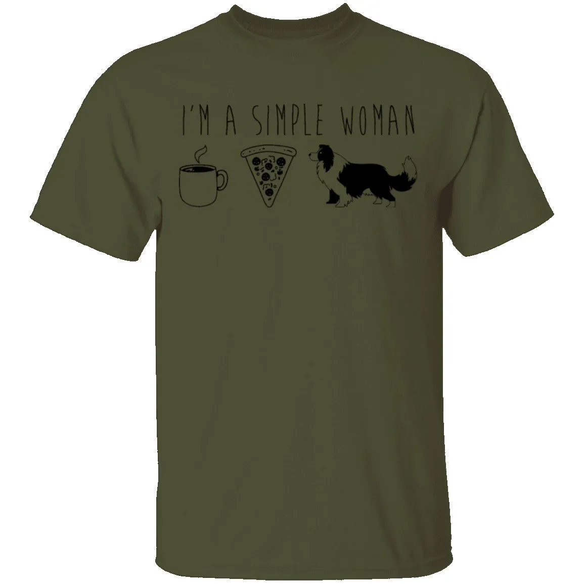 I'm A Simple Woman Coffe Pizza Dogs T-Shirt