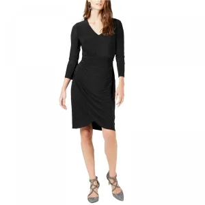 INC International Concepts Women's Ruched V-Neck 3/4-Sleeve Dress