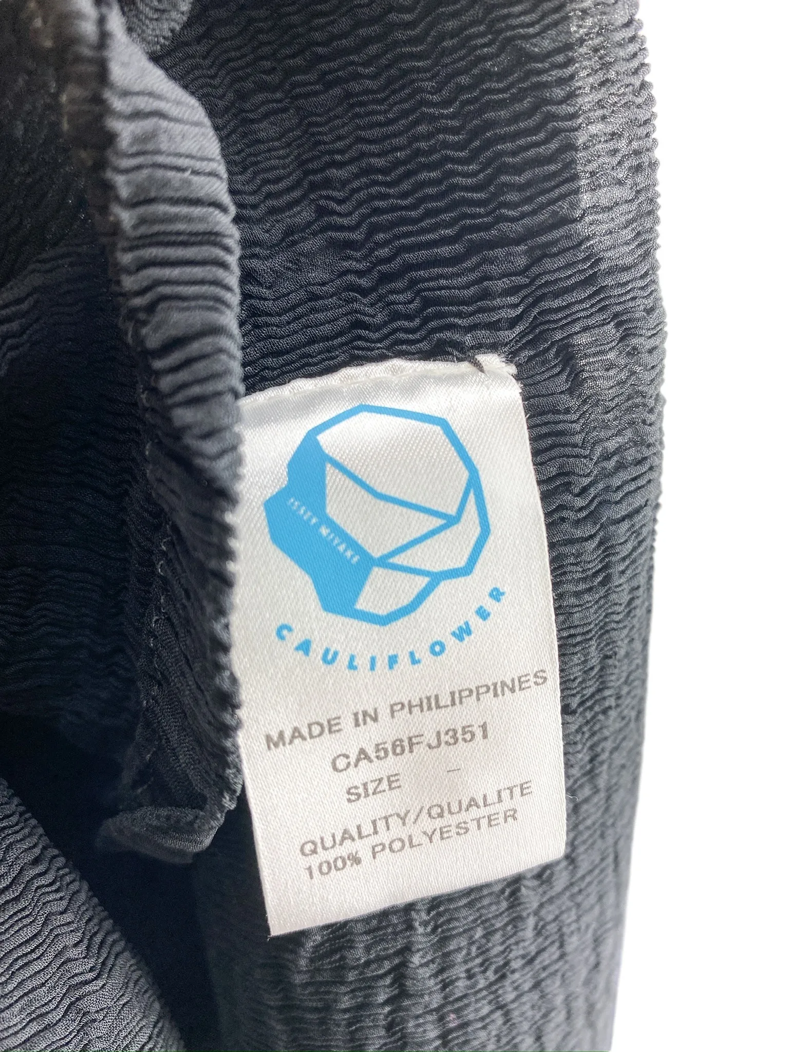 Issey Miyake Cauliflower Women's Oversized Crinkle Blouse Black One Size