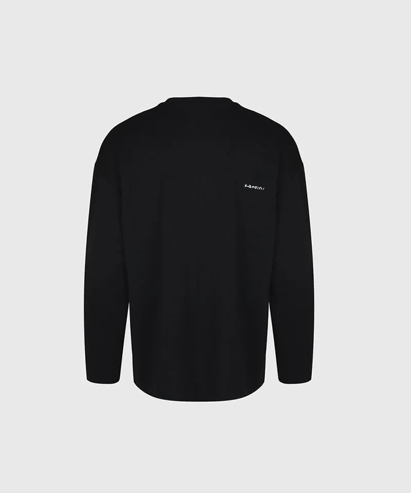 KANDINI Pocket Long Sleeve Tee(Unisex) - Black