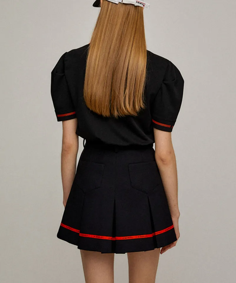 KANDINI Pocket Pleats Skirt - Black