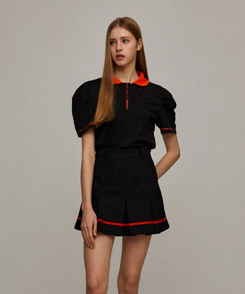KANDINI Pocket Pleats Skirt - Black