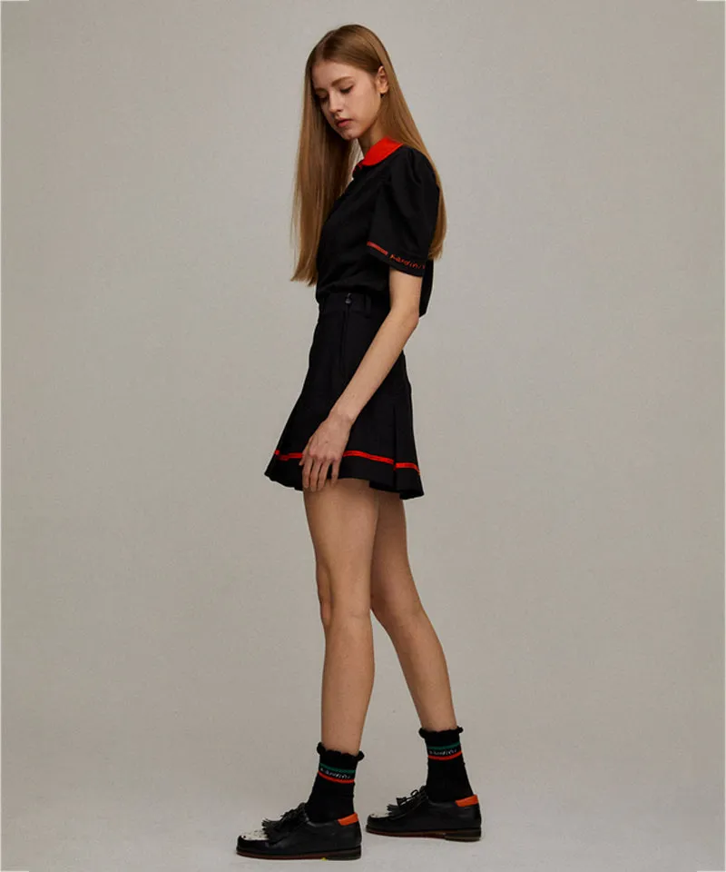 KANDINI Pocket Pleats Skirt - Black