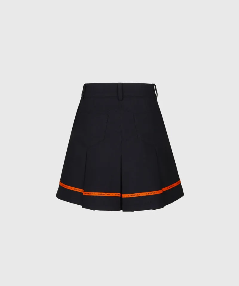 KANDINI Pocket Pleats Skirt - Black