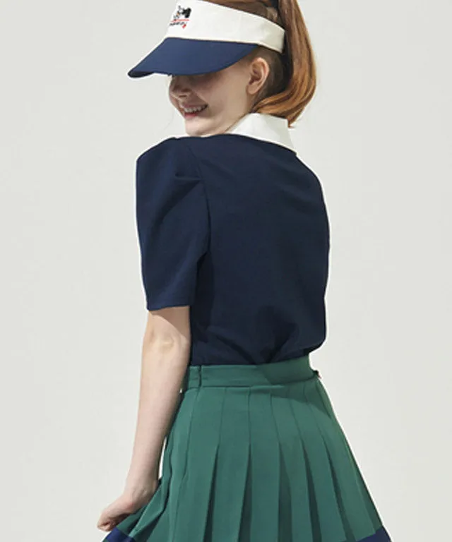 KANDINI Polo Shirts With Puff Sleeve / Short - Navy