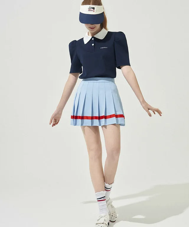 KANDINI Polo Shirts With Puff Sleeve / Short - Navy