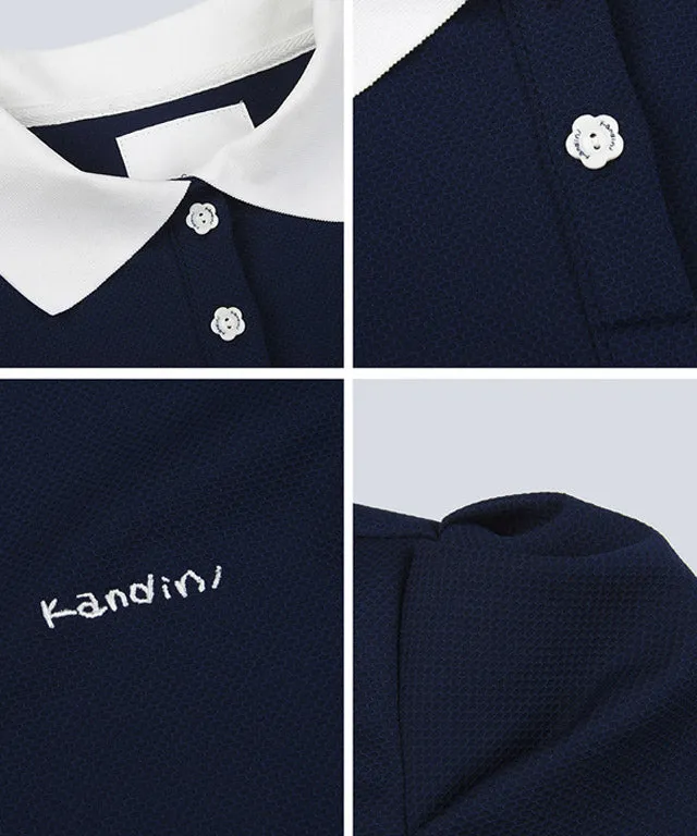 KANDINI Polo Shirts With Puff Sleeve / Short - Navy