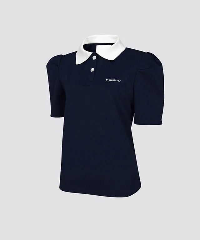KANDINI Polo Shirts With Puff Sleeve / Short - Navy
