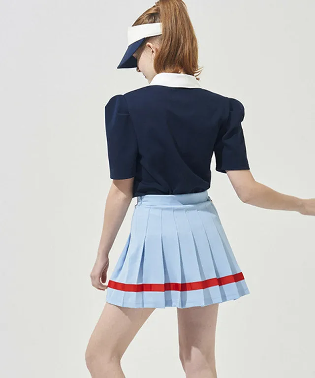 KANDINI Polo Shirts With Puff Sleeve / Short - Navy