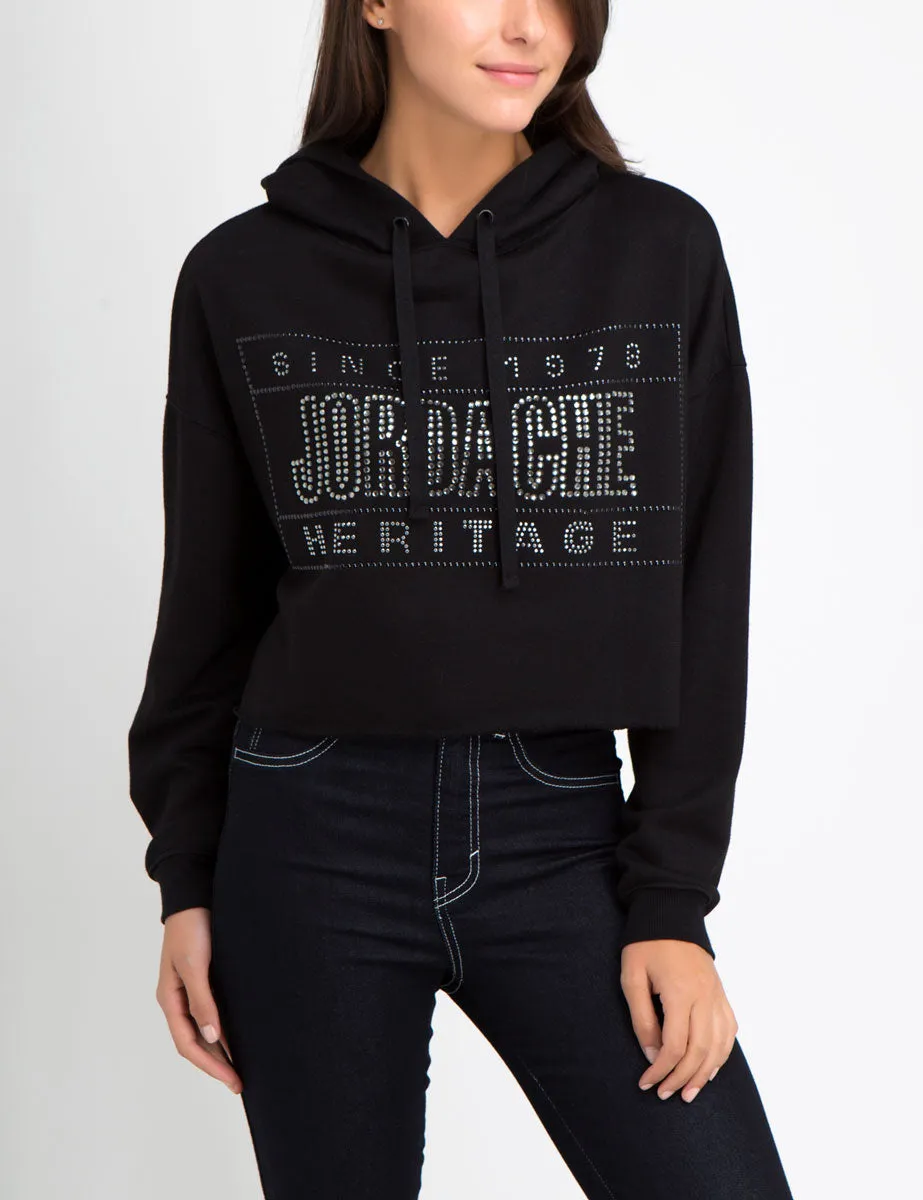 Kelly Cropped Studded Hoodie