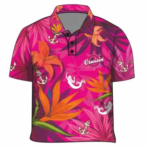 Kids Tropical | Cruisin Pink Tropical Hawaiian Cruise Fishing Shirt