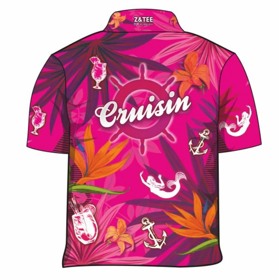 Kids Tropical | Cruisin Pink Tropical Hawaiian Cruise Fishing Shirt