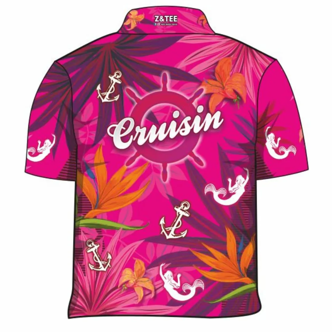 Kids Tropical | Cruisin Pink Tropical Hawaiian Cruise Fishing Shirt