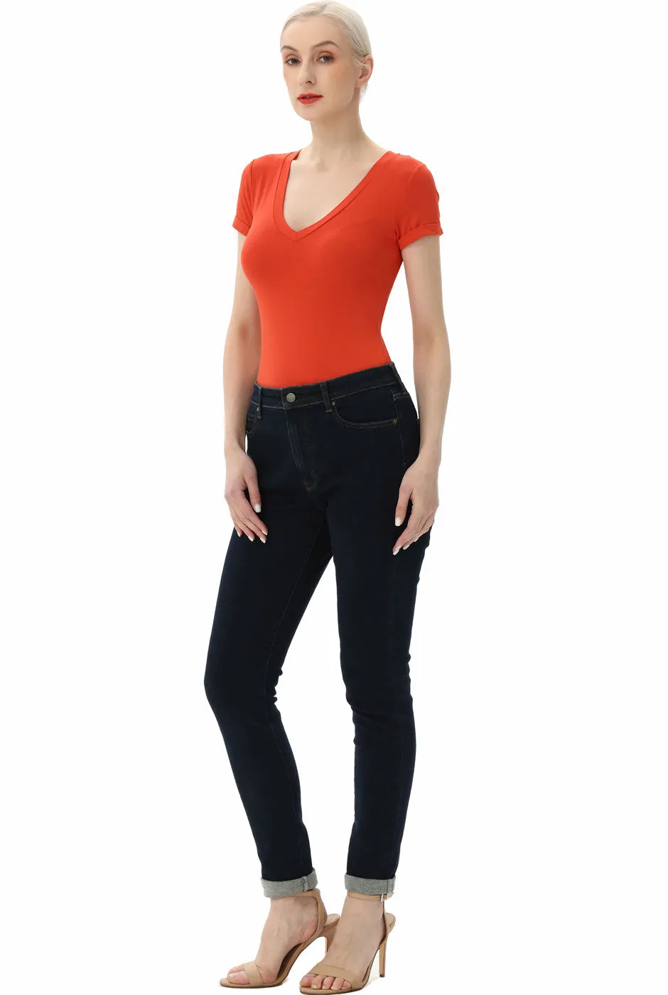 Kimi   Kai Women's V-Neck Basic Bodysuit