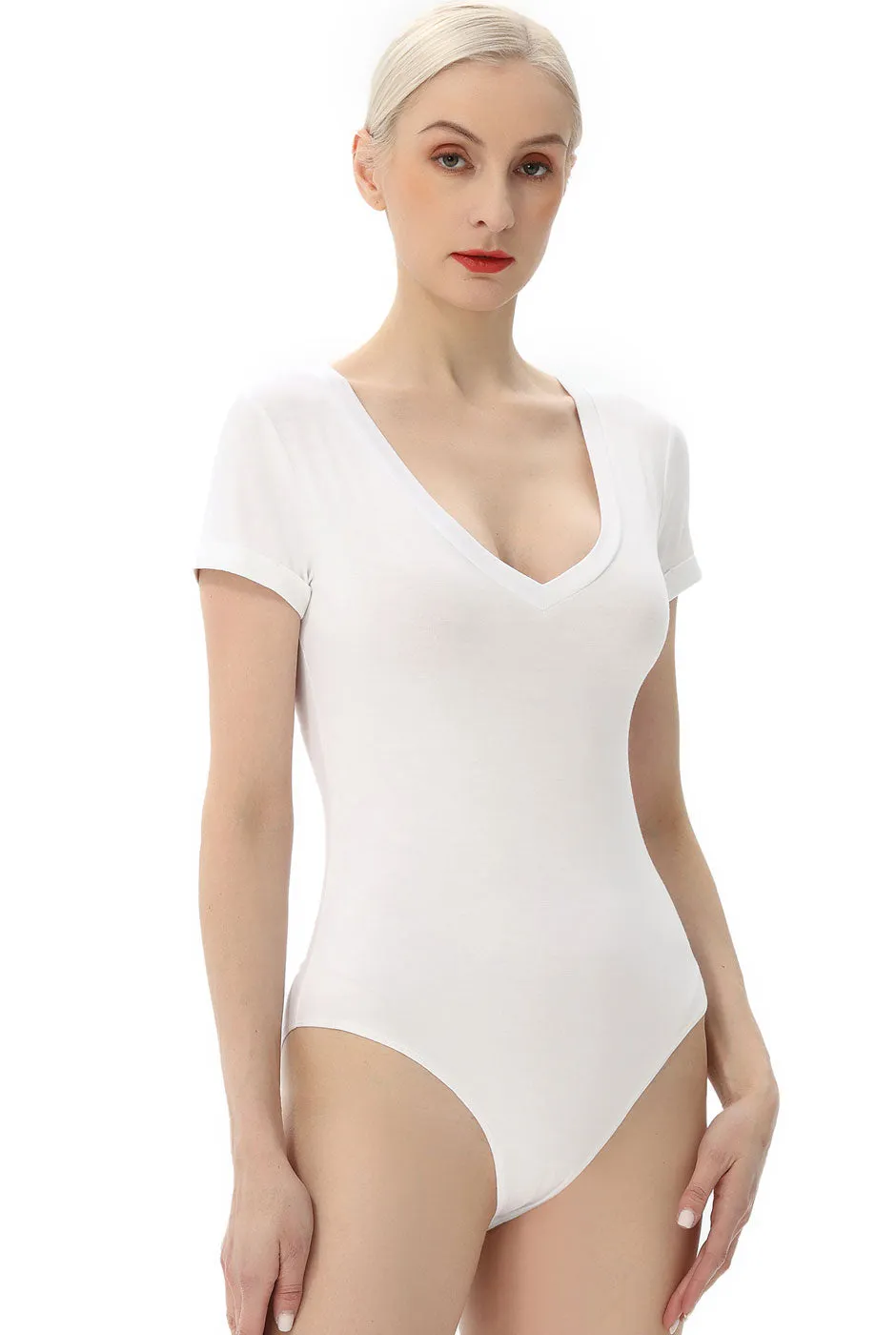 Kimi   Kai Women's V-Neck Basic Bodysuit