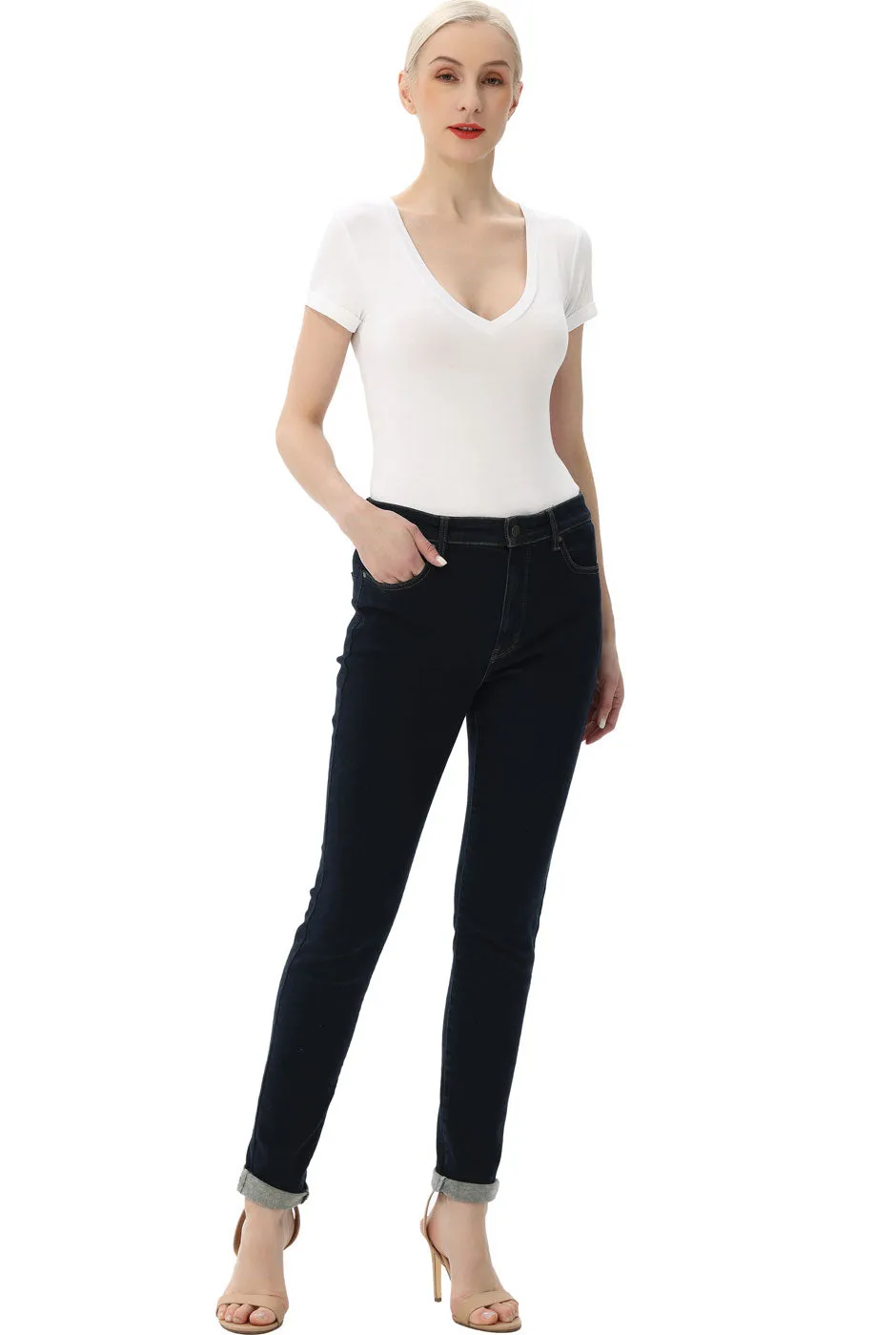 Kimi   Kai Women's V-Neck Basic Bodysuit