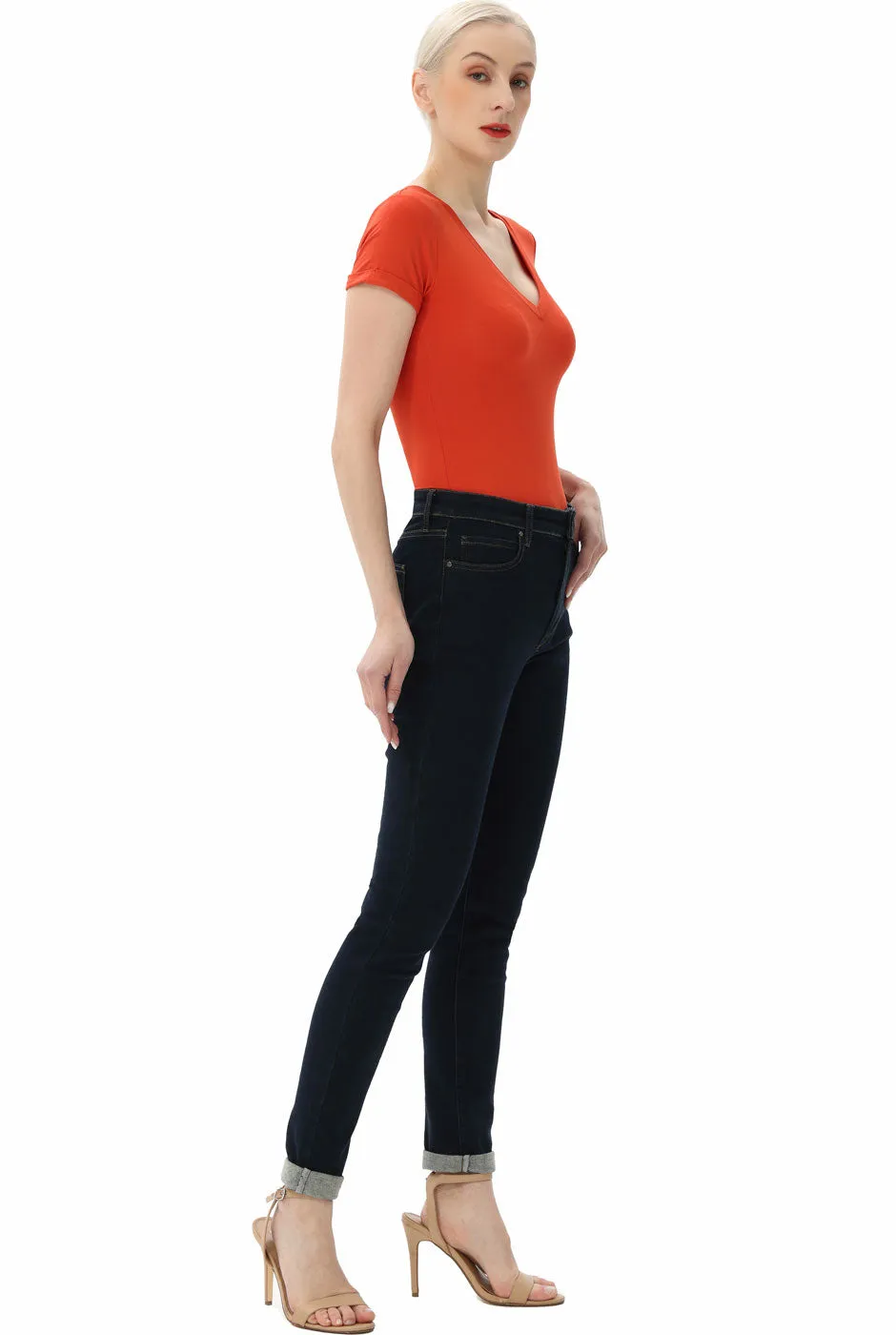 Kimi   Kai Women's V-Neck Basic Bodysuit
