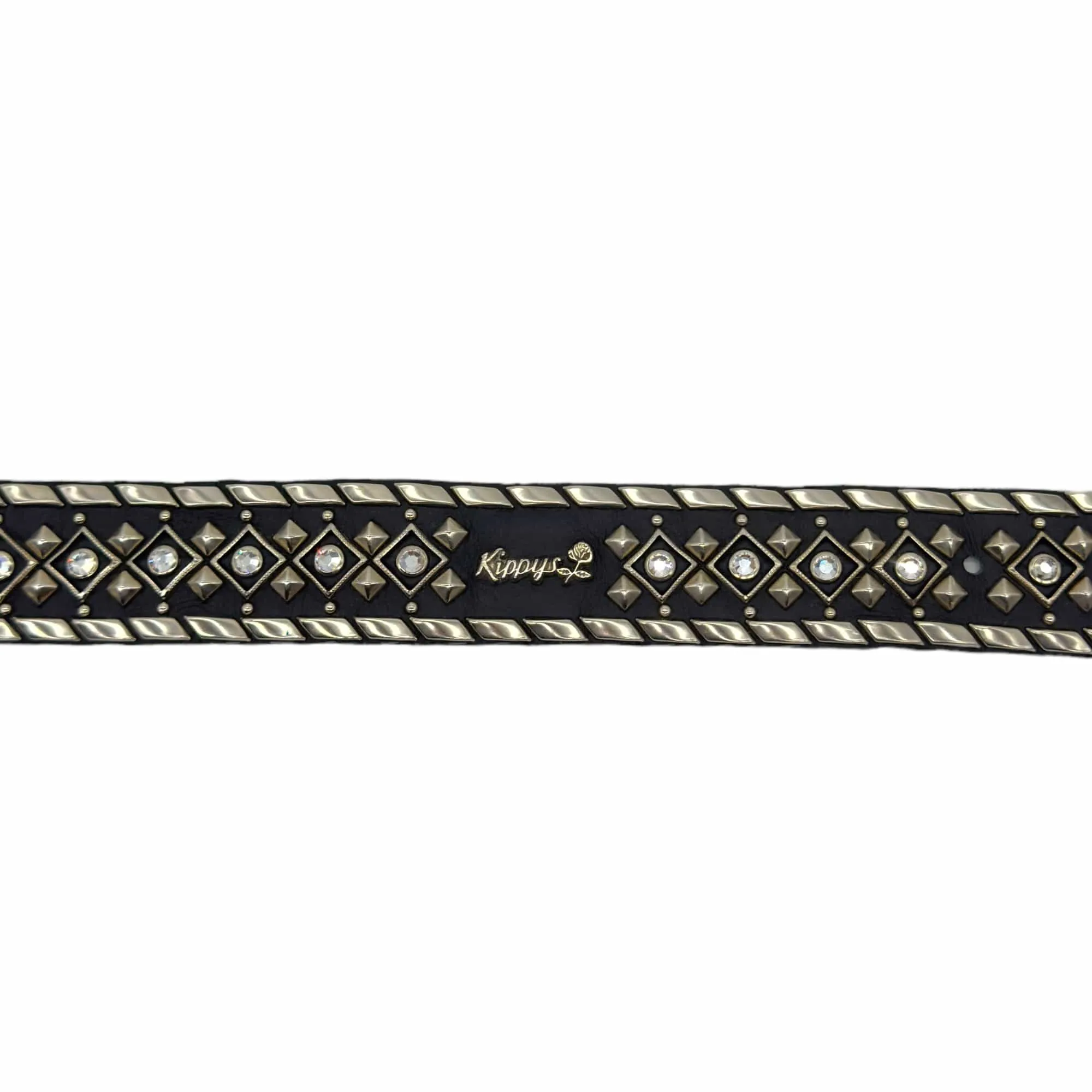 KIPPYS Swarovski Crystal & Metal Studded Belt Strap - Black