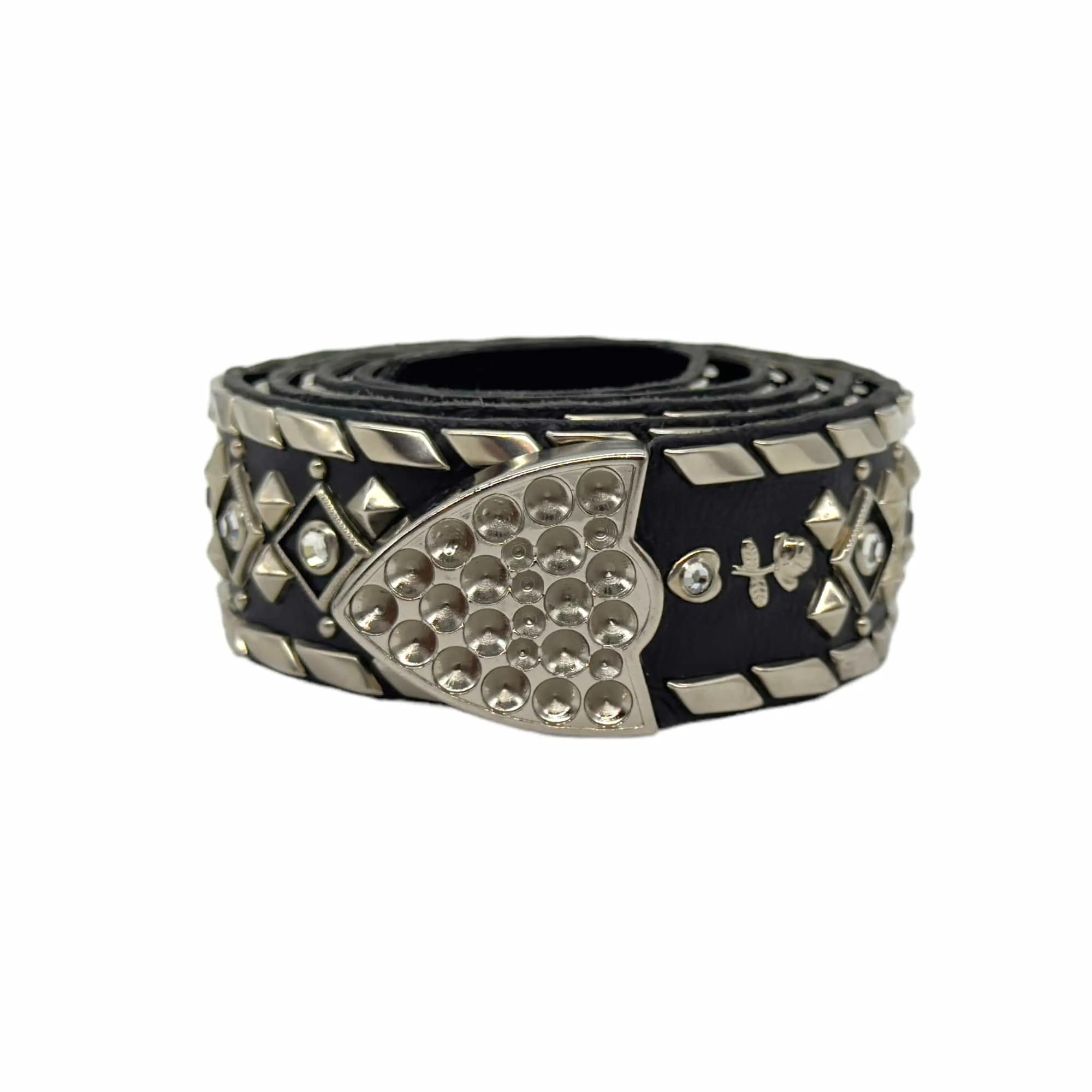 KIPPYS Swarovski Crystal & Metal Studded Belt Strap - Black