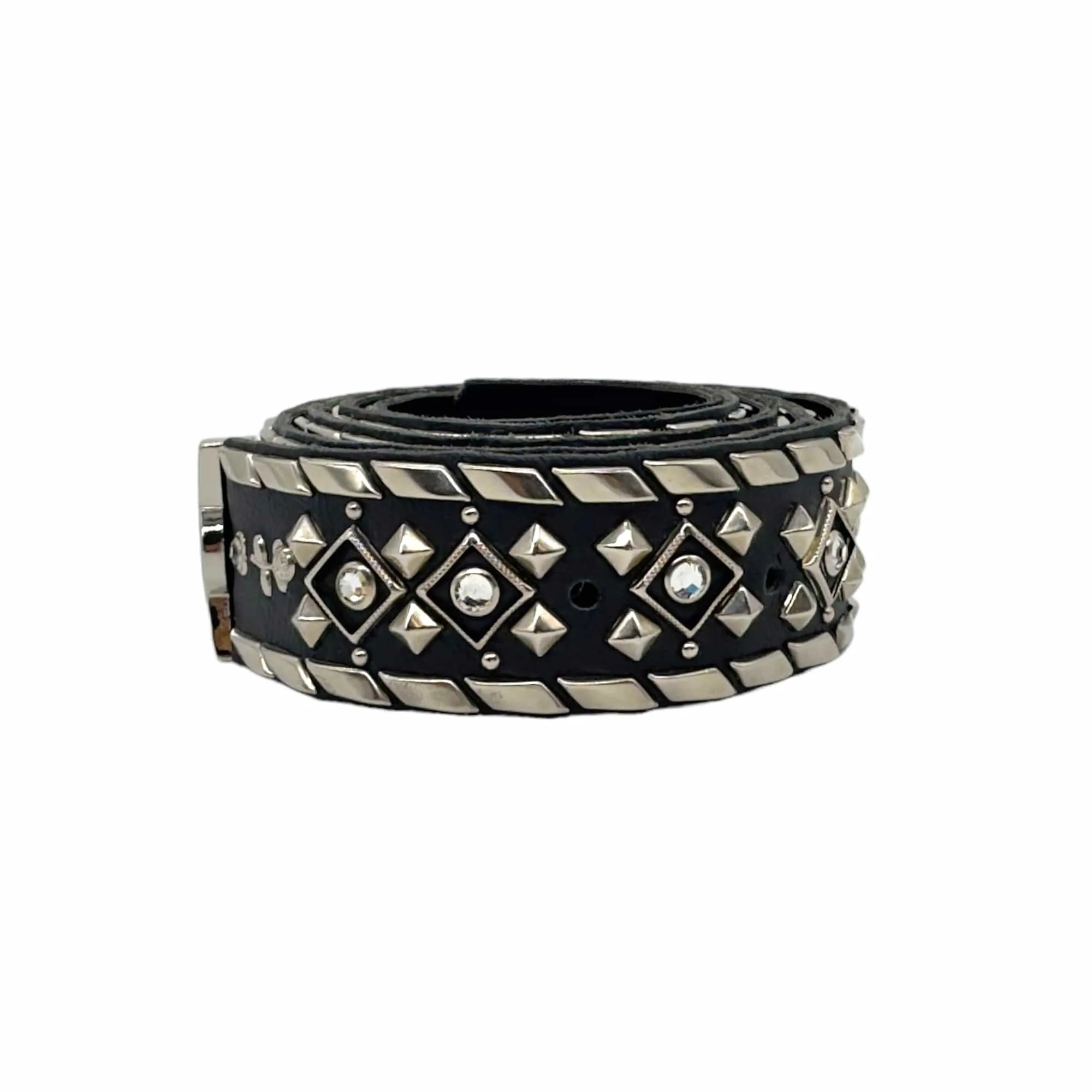 KIPPYS Swarovski Crystal & Metal Studded Belt Strap - Black