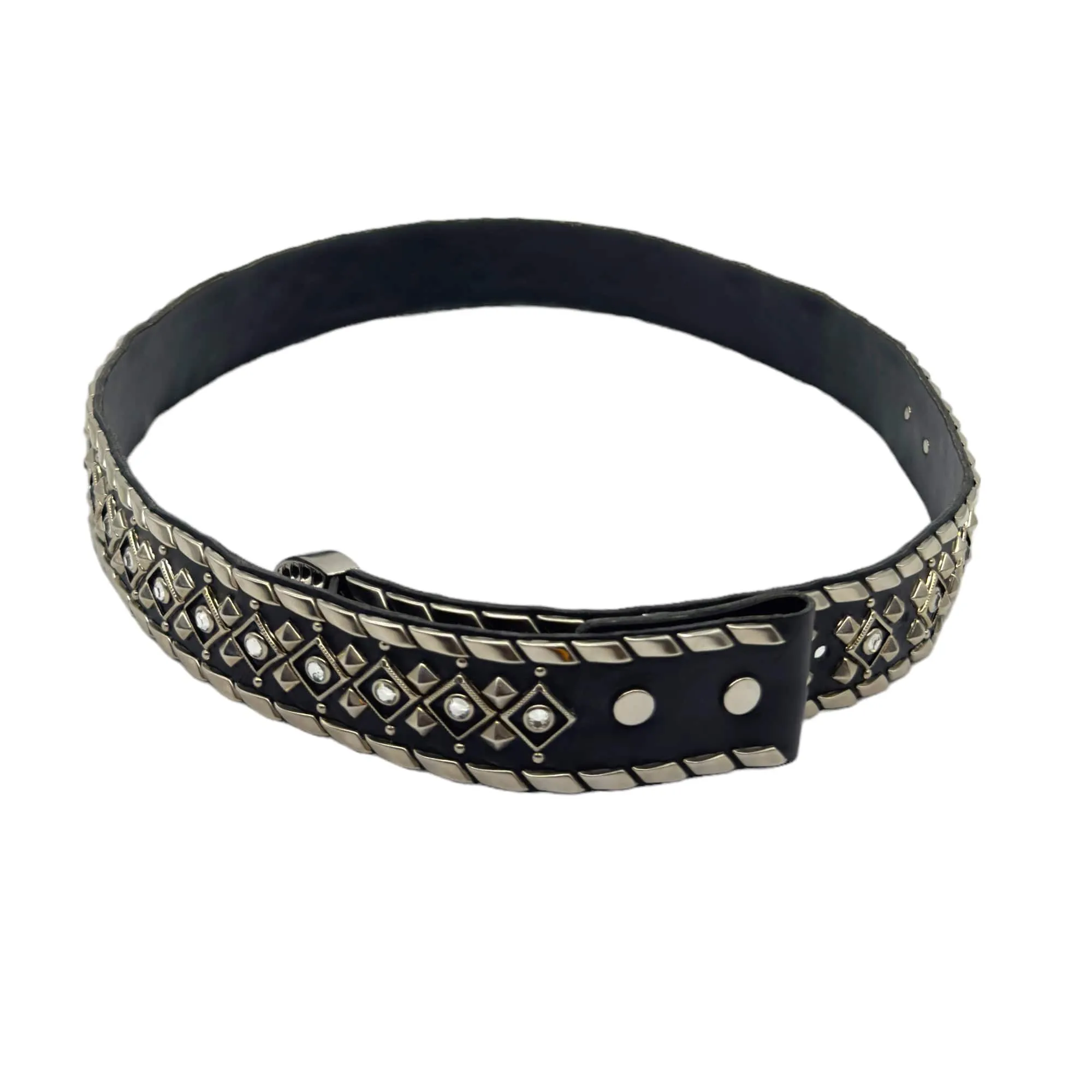 KIPPYS Swarovski Crystal & Metal Studded Belt Strap - Black