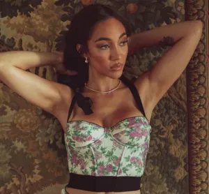 Lace Bustier - Lilac Rose/Black -