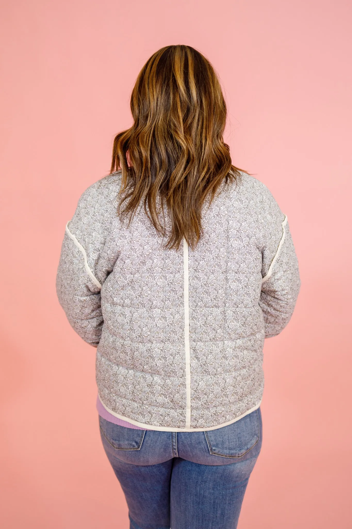 Lavender Floral Quilted Jacket
