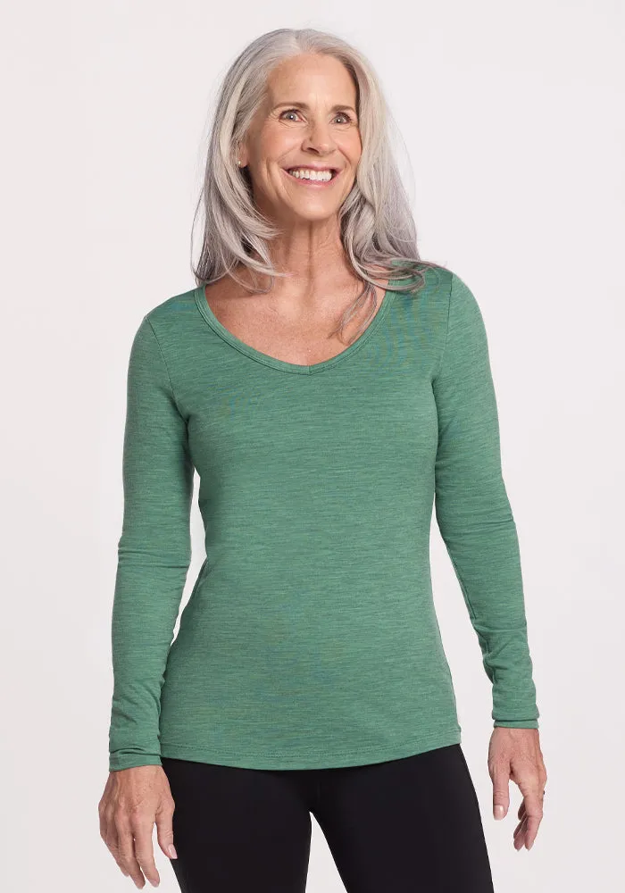 Layla V Neck Top - Sea Mist